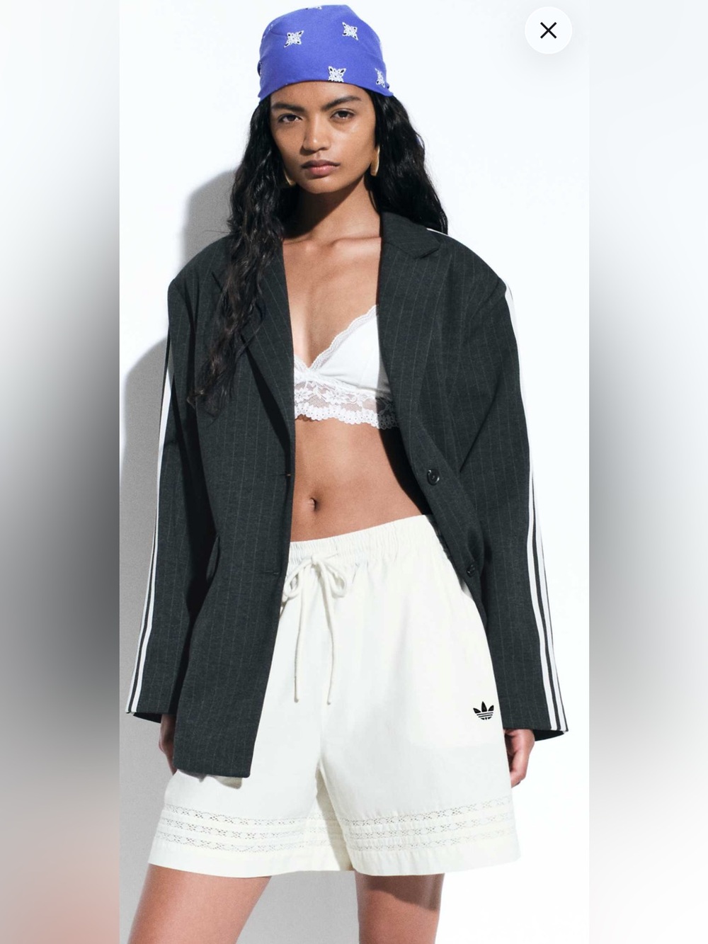 NWT adidas Originals × ASOS shorts with lace inserts, Collection 04 SOLD OUT - Picture 3 of 7